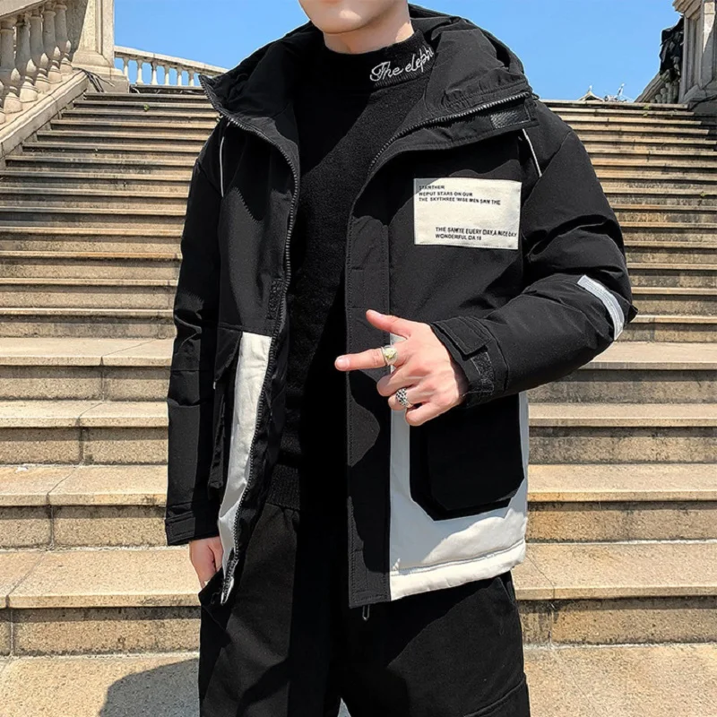 Boys All-match Casual Jacket Plus Size Casual Winter Hooded Workwear Cotton-padded Jacket 2021 New Korean Cotton-padded Jacket