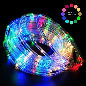 

10M 100LED String Lights Strip RGB Tube Light Rechargeable Mobile Power/Battery Box Christmas Light Rope String Fairy Lights