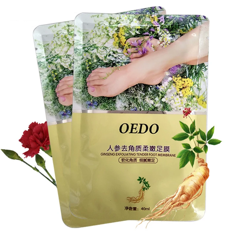 

40ml Ginseng Exfoliating Foot Mask Peeling Dead Skin Baby Feet Mask Skin Whitening Beauty Feet Repair Crack Peel Foot Care