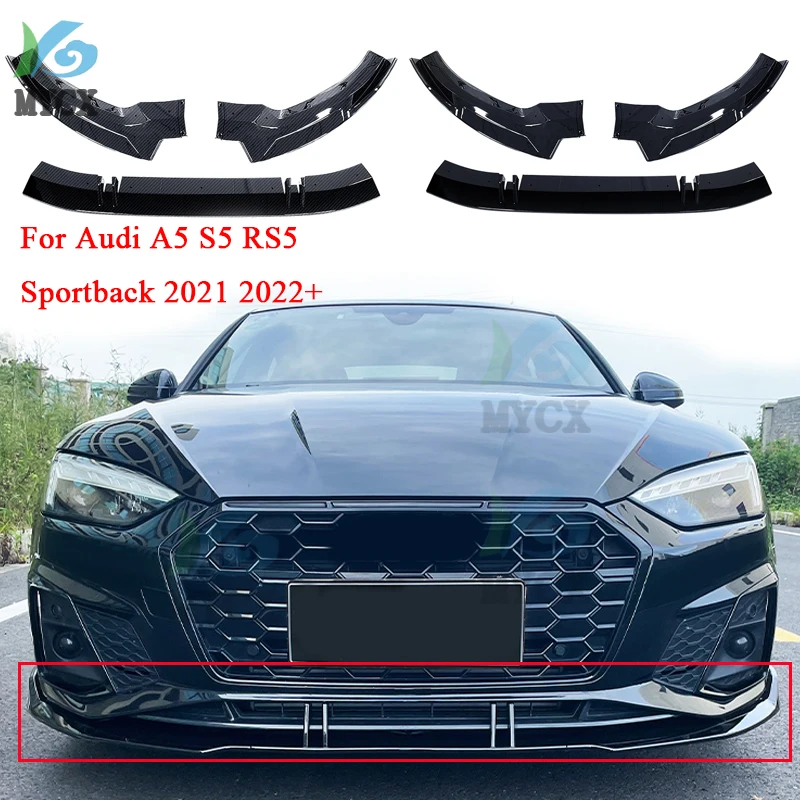 3pcsSetABSPaintCarFrontBumperLipSpoilerSplittersApronsCover