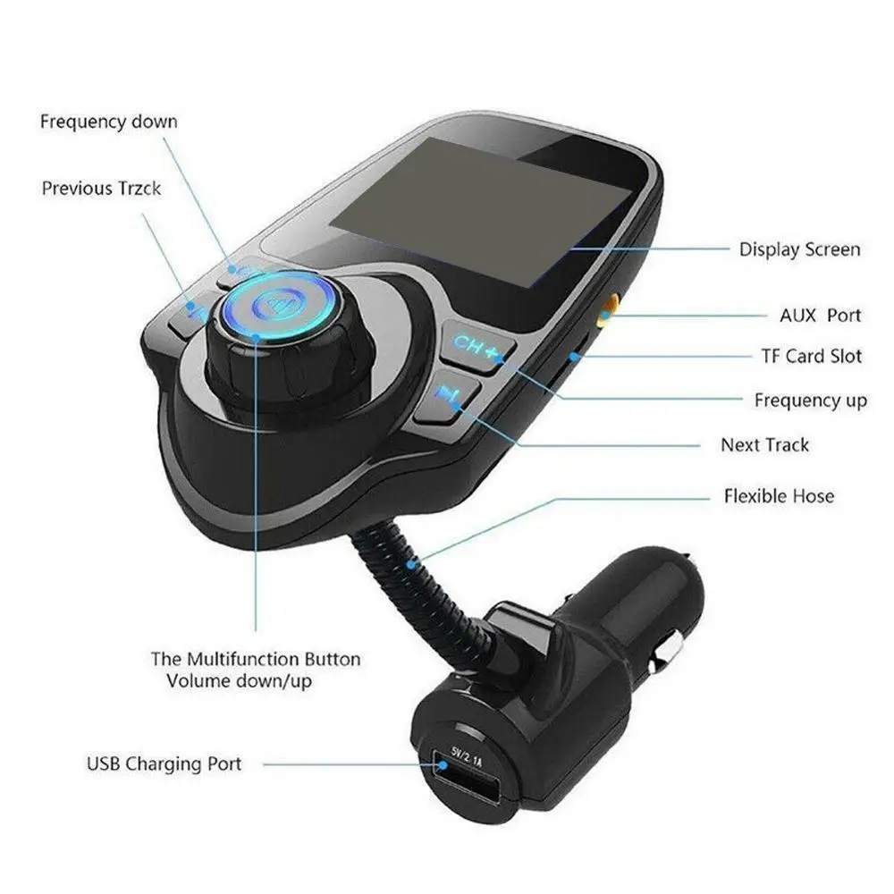 Fm-передатчик, беспроводной Bluetooth, fm-модулятор, громкая связь, автомобильный комплект, Автомобильный MP3 аудио плеер, USB Автомобильное зарядное устройство с ЖК-дисплеем