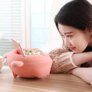 

Da Zui Xiong Double-layer Gua Zi Pan Living Room Plastic Gan Guo Pan Lazy Carve Pumpkins Artifact Gan Guo He Home Fruit Plate