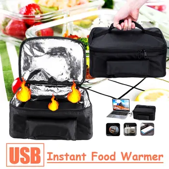

5V USB Mini Portable Car Electric Oven Hot Food Picnic Camping Dinner Tote Heating Bag PE Alloy Heating Lunch Box Office