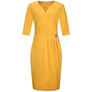 

clothing OWLPRINCESS New 2020 Autumn V-neck Pencil Skirt Half-Sleeve Shirt plus Size Dress