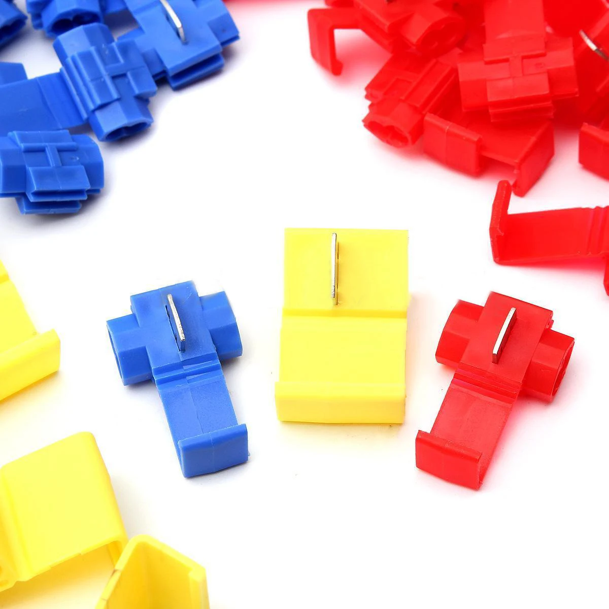 100pcs Electrical Wire Cable Quick Splice Lock Terminal Connectors Crimp Set AWG 22-10 0.5-6.0mm2