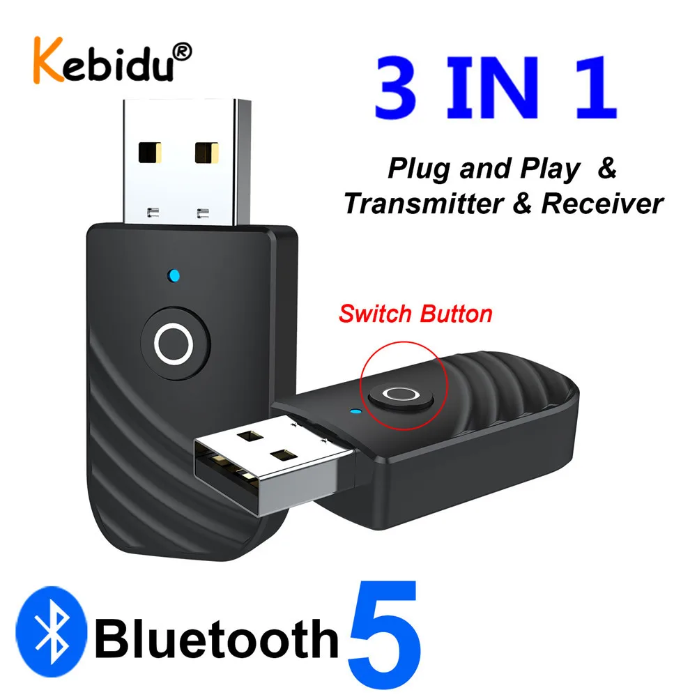 Mini Stereo Bluetooth Transmitter 3 IN 1 Bluetooth 5.0 Audio Receiver