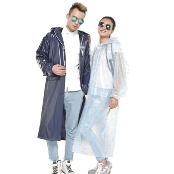 

Transparent outdoor travel Siamese long back bag raincoat jacket female adult Korean fashion walking single poncho