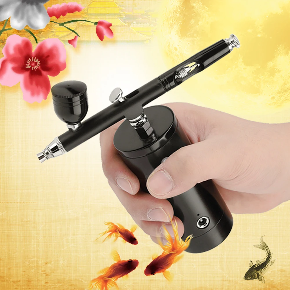 

Mini Airbrush Compressor Set Control Suit with 0.3mm 10L Dual Action Spray Gun Air Brush Crafts Nail Paint Graffiti Graphic Art