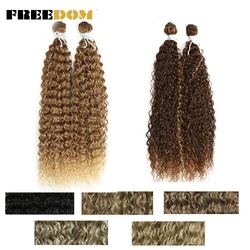 FREEDOM Kinky Curly Wave Hair 110G Heat Resistant Ombre Synthetic Hair Bundles 2Pcs/Lot 22Inch Long Natural Wavy Hair Extensions
