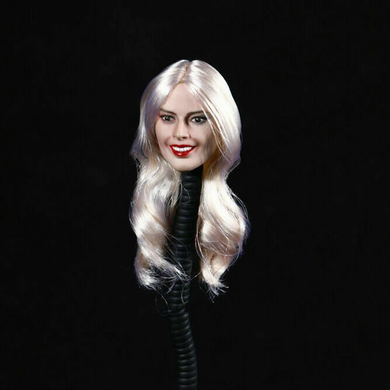 DSTOYS D-010 1/6 женская голова клоуна Гарри Куинн Серебряная длинная голова для волос скульптура резная игрушка F 12 дюймов бледная кожа женское тело