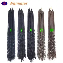 Free Shipping Faux Dread Locs 20 100G 24Roots Crochet BraidsTop Quality Faux Goddess Locs Synthetic Braiding Hair Extensions tanie i dobre opinie WEIMEIER High Temperature Fiber CN(Origin) Faux Locs Curly 24strands pack Ombre Synthetic Hair 20inches 100g pcs 140g pcs