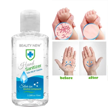 

In Stock 70ML Hand Cleaning Portable Hand Sanitizer Gel Non-Rinse Instant Hand Soap for Home Outdoor Wholesale Dropshipping CSV