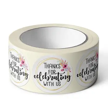 

Thank You for Celebrating with Us Stickers Seal Labels Floral for Gift Card Party Wedding Babyshower Favors Gifts Package Closer