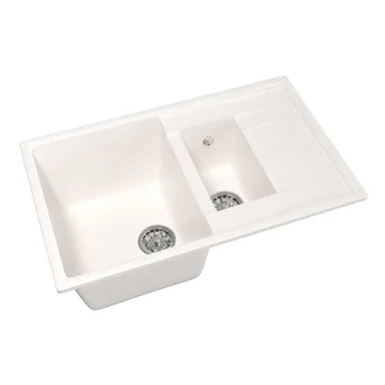 

Мойка ML-GM22 двухчашевая с крылом, белая (331), 495*770*195мм