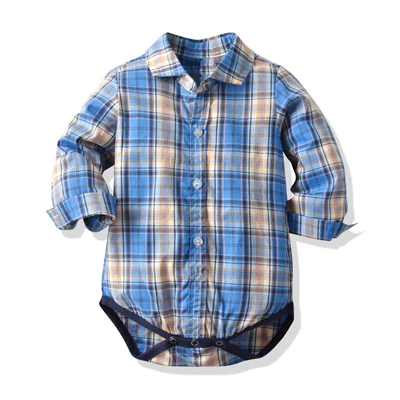 Детский комбинезон; праздничная одежда для новорожденных; одежда с длинными рукавами; синий комбинезон для мальчиков; детский официальный Цельный синий топ - Цвет: blue