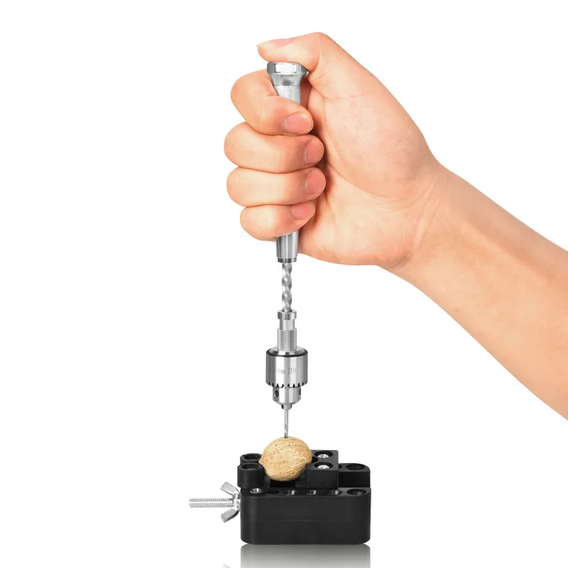 

Semi-Automatic Hand Drill Mini Spiral Manual Push Chuck Twist for Micro Hobby Craft Jewelry Walnuts Beads Wood Model Hand tools