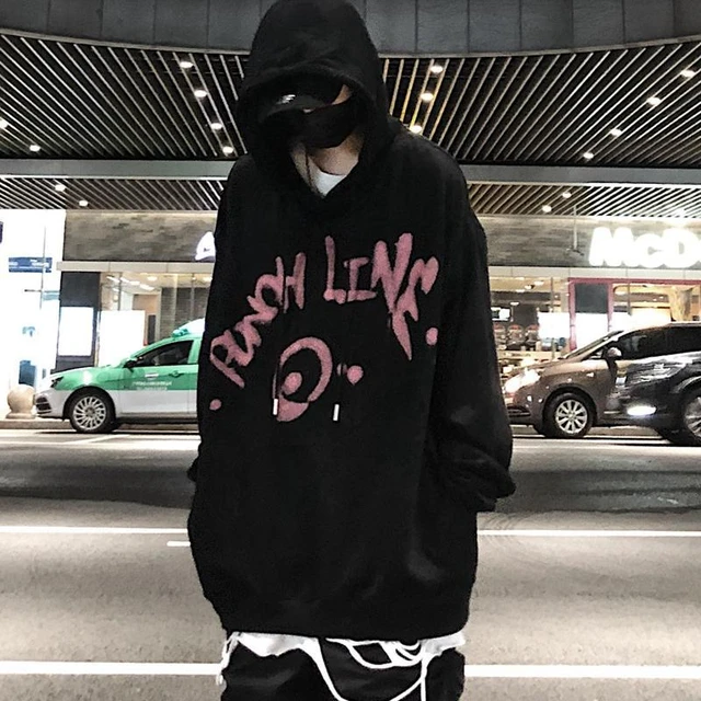 Black Hip Hop Hoodie Streetwear Cool Gothic Tops Male Harajuku High Street  Sweatshirts Korean Hoody Fashions Oversized Hoodie - Hoodies u0026 Sweatshirts  - AliExpress