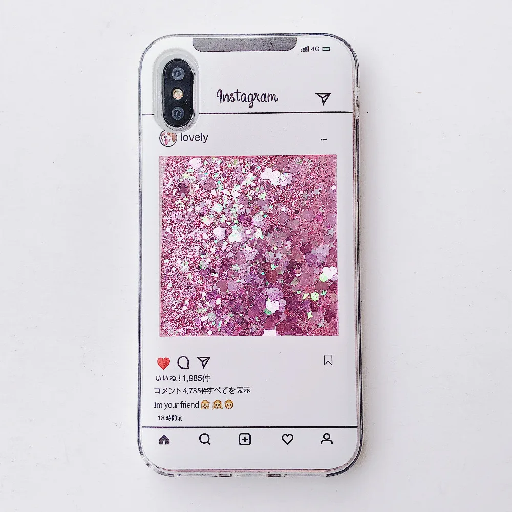 Чехол для iPhone X XS XSMAX Liquid heart Quicksand розовый чехол для iPhone 6 6S 7 8 Plus 11 Pro ProMax Quick sand TUP Чехлы Coque