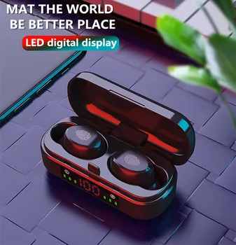 

Bluetooth Earphone V5.0 TWS Touch Control Stereo Sport Wireless Headphones Noise-Reduction Earbuds Headset with Power bank IPX7