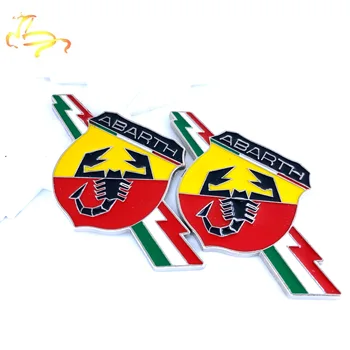 

2pcs Fashion 3D Metal Scorpion Car Stickers Emblem Side Wing Badge Trunk Decal Sticker For Fiat Abarth 124/125/125/500 Punto