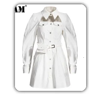 [EAM] Women Black Bow Split Joint Buckle Temperament Dress New Sleeveless Loose Fit Fashion Tide Spring Autumn 2020 1Z663