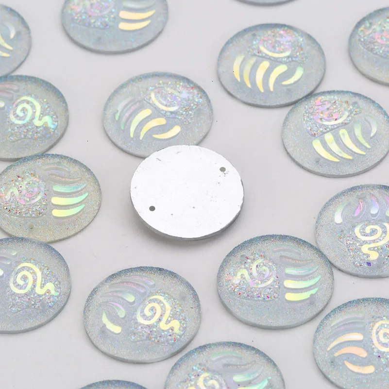 Taidian 25MM Round Resin Flatback Cabochons Bear Paw Rhinestone Gems For Indigenous Beaded Earring 50pieces/bag
