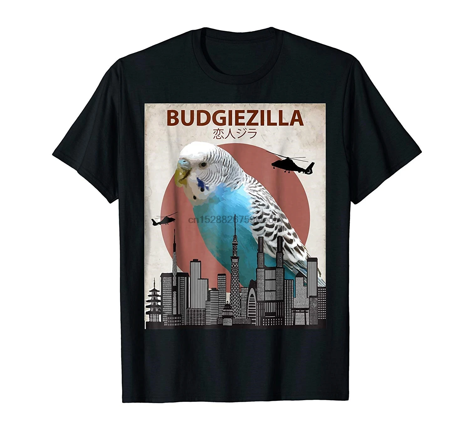 Budgiezilla Budgie/футболка для любителей попугаев Мужская 3D футболка большие размеры