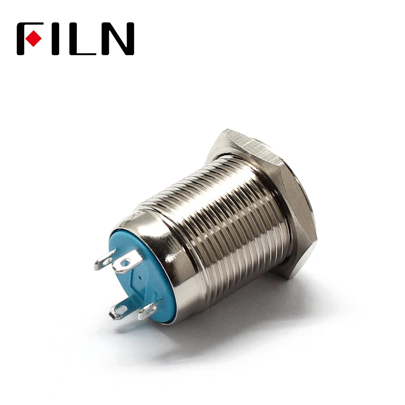 16mm Metal Annular Push Button Switch Ring LED 12V Self-lock Momentary Latching Waterproof Car Auto Engine (7)