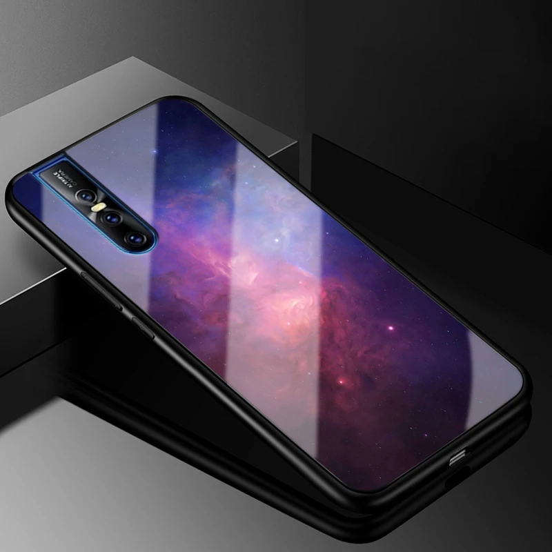 Чехол для Vivo V15 Pro, жесткое стекло для ПК, чехол для телефона, черный чехол-бампер из ТПУ для Vivo V15 V15Pro V 15 Pro Gass, чехол для VivoV15 Pro
