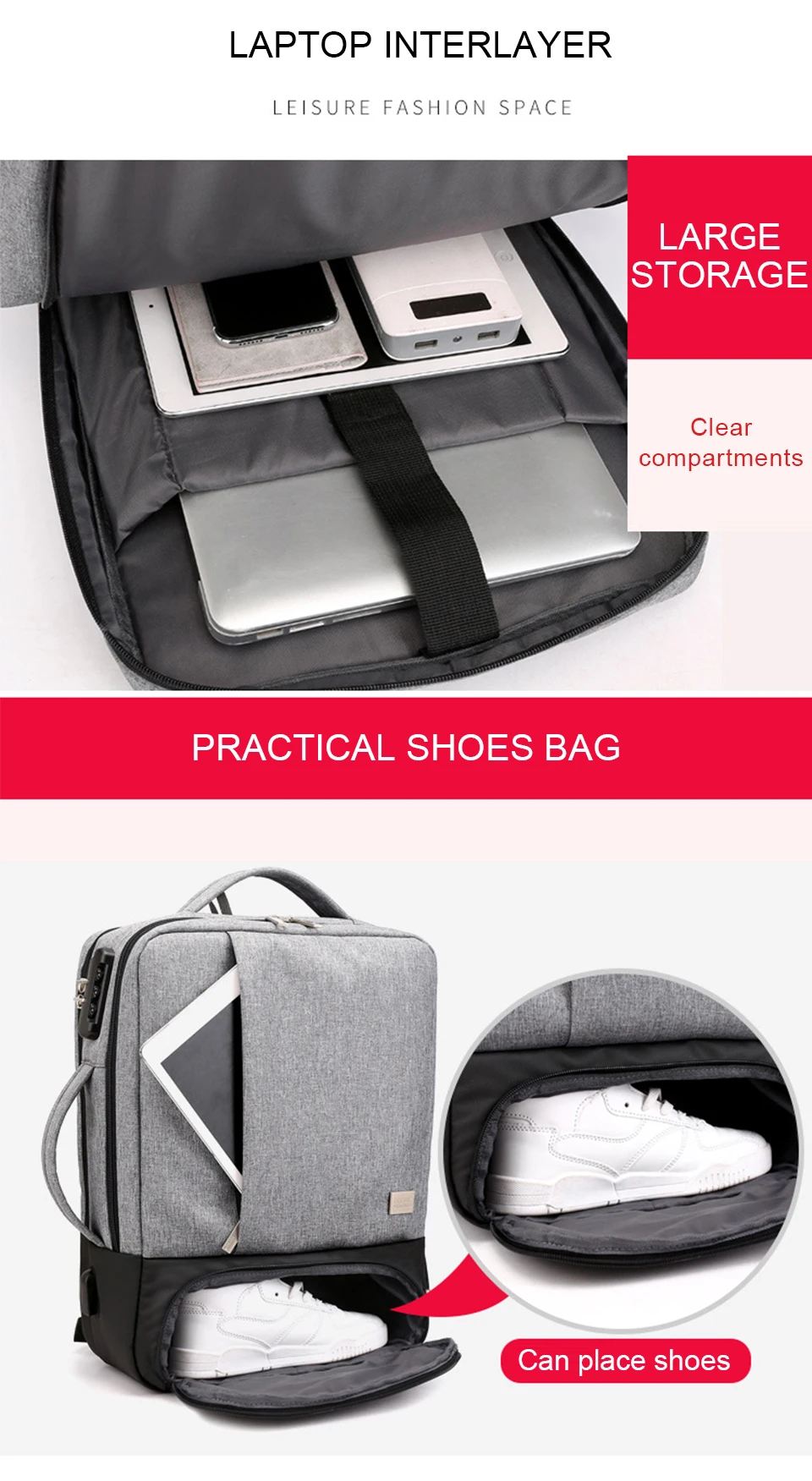 Mens Backpack Laptop Backpacks 17 Inch 15.6'' Anti Theft Male Business Bags Notebook Trip Back Pack Office Women Travel Bagpack (3)
