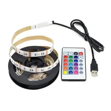 Светлая USB светлая светодиодная полоса световая полоса прочная Мода 60 ламповых бусин 1 м/2 м ТВ 5050 заднее освещение 2835 RGB