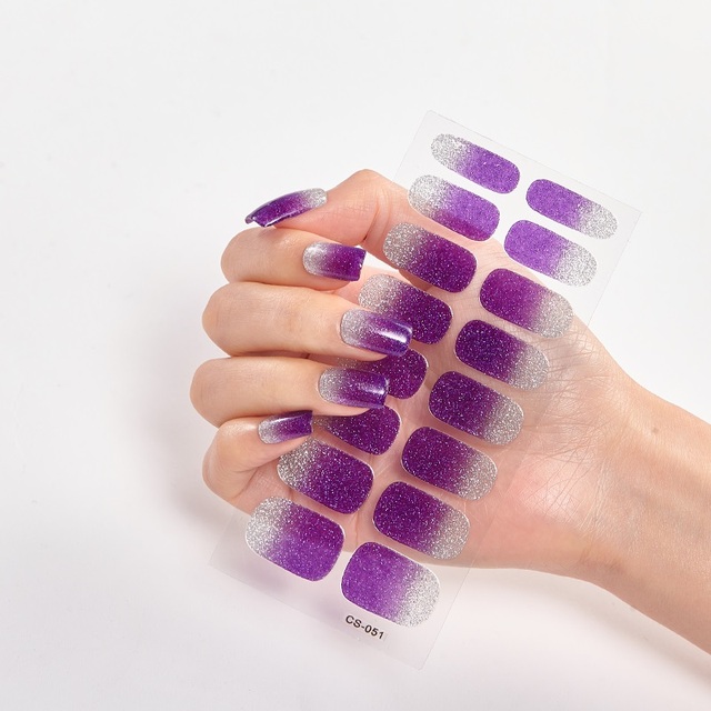 Tips/Sheet Minimalist Design Gradual Change Glitter Series Powder Sequins Self Adhesive Nail Sticker Nails Sticker Designer