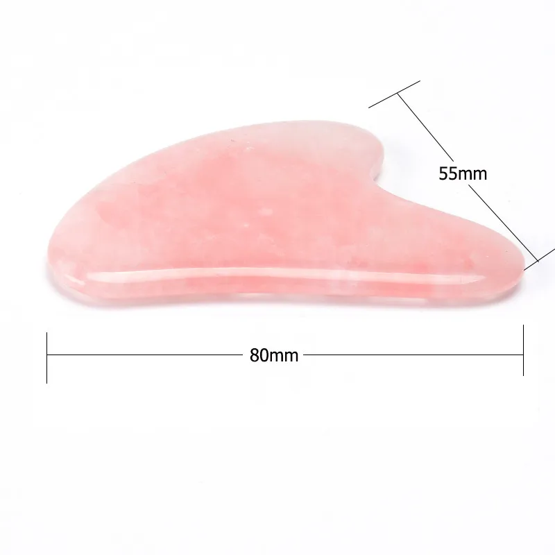 Массажная доска гуаша из натурального нефрита скребок розового кварца и камня