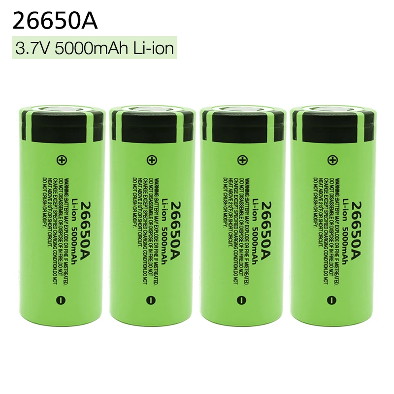 100% Новый аккумулятор для 26650A 3 7 В 5000 мАч Li-Ion 26650 фонарика литий-ионный |
