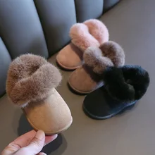 Bottes de neige pour enfants de 1 à 5 ans, chaussures chaudes en fausse fourrure, rembourrées en coton, pour bébés, premiers pas d'hiver 