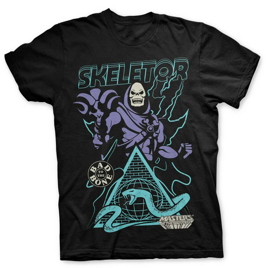 Skeletor Bad To The Bone He-Man Masters Of Universe Черная Мужская футболка с круглым вырезом | одежда