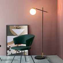 Современные Напольные лампы скандинавского дизайна, стеклянный шар, абажур, Мраморная основа, светодиодный светильник для гостиной, спальни, Декор, освещение, светильник