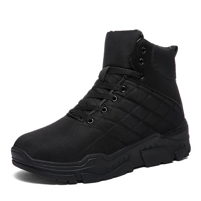 

Winter Warm Plush Fur Snow Boots Men Ankle Boot Quality Casual Motorcycle Boot Waterproof Men's Boots