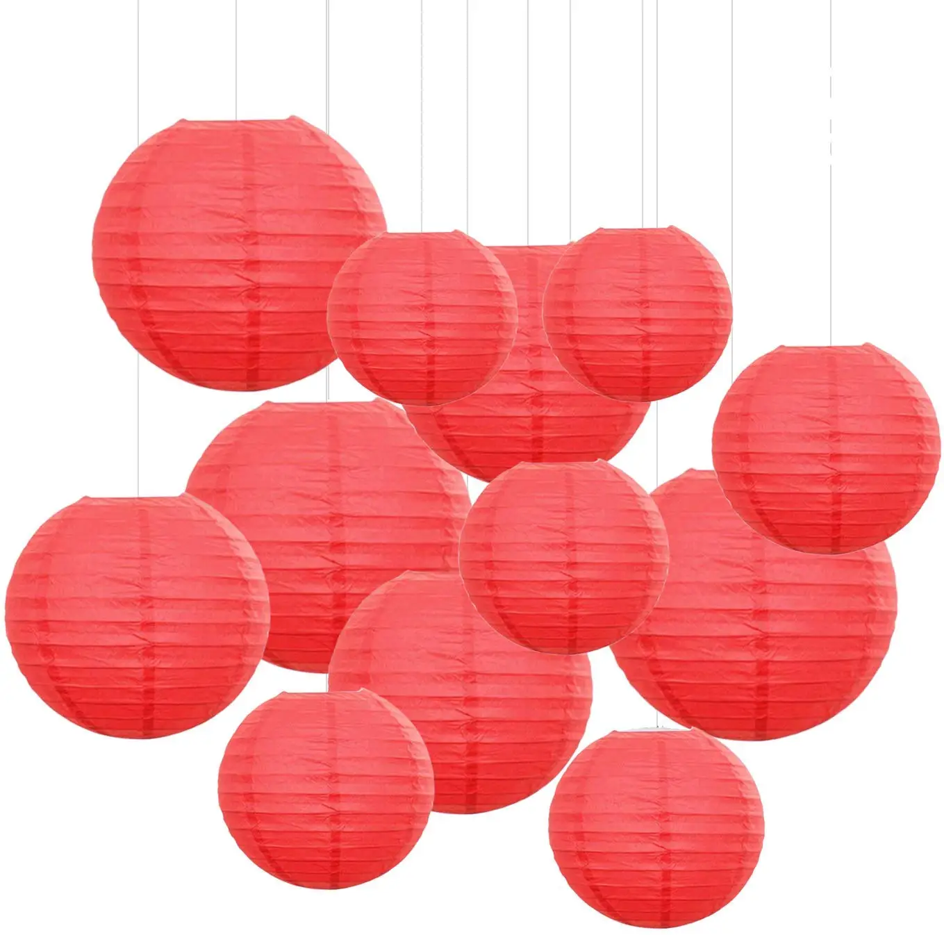 $12.34 metable 12PCS Red Paper Lanterns Decorative,Chinese/Japanese Paper Hanging Decorations Ball Lanterns Lamps forParties Weddings