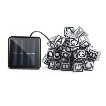 

English Alphabet Solar Powered LED Stripe Light IP65 Waterproof Garden Lantern Decoration Festival Christmas