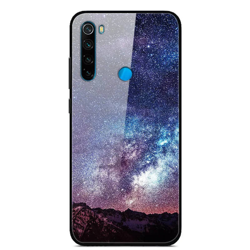 19 Чехол для Redmi note 8 T, жесткая задняя крышка из закаленного стекла для Xiaomi Redmi Note 8 T, защитный чехол для телефона, силиконовый бампер, чехол для Note8T 8 T - Цвет: 19
