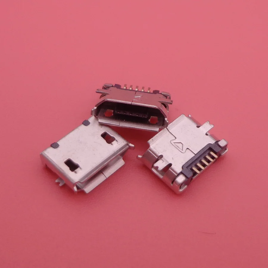 100 unids/lote Micro USB 5P 5 pin Micro USB Jack 5 pines Micro USB toma ...