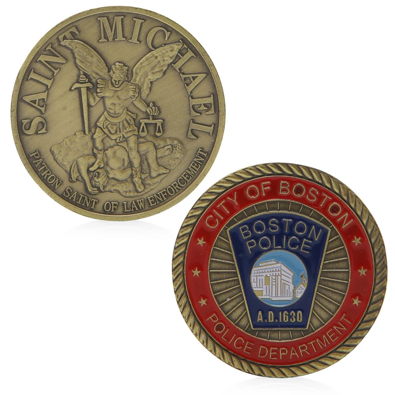 

Saint Michael Boston Police Commemorative Challenge Coin Collection Collectible