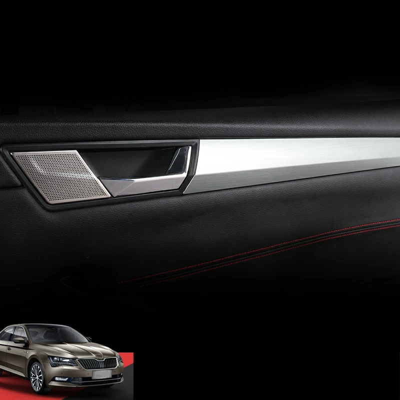 

Lsrtw2017 Car Door Sound Speaker Dashboard Vent Storage Handle Trim for Skoda Superb 2016 2017 2018 2019 2020 Interior Mouldings