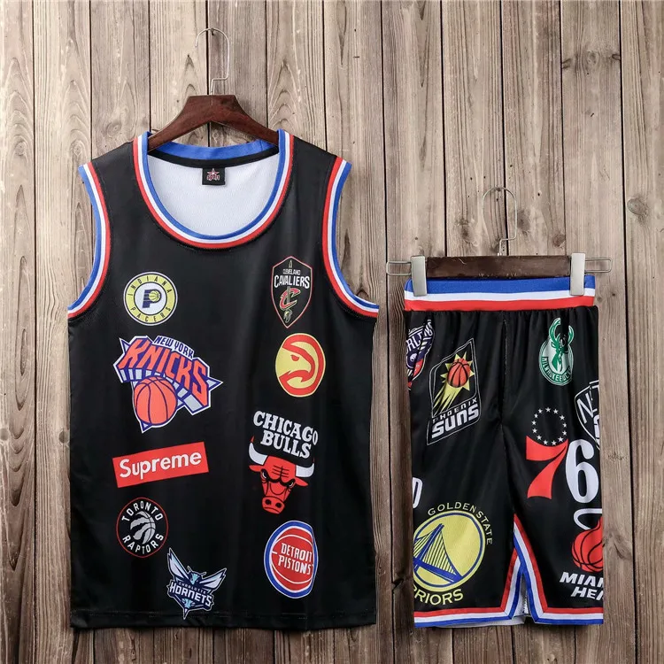 Камуфляжная крутая Баскетбольная одежда, костюм для мужчин, настраиваемый принт со словами Slam Dunk, большой размер, Студенческая баскетбольная форма, поезд