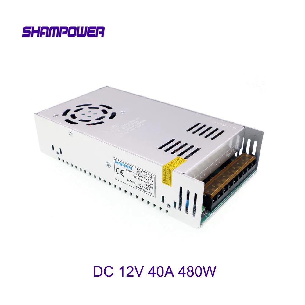 DC 12V большой источник питания 480W 40A AC 110V/220V к переключатель адаптер безопасности
