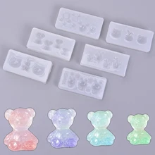 UV Resin Jewelry Liquid Silicone Mold Animal Rabbit Bear Heart Resin Mold For DIY Jewelry Nail Art Mold