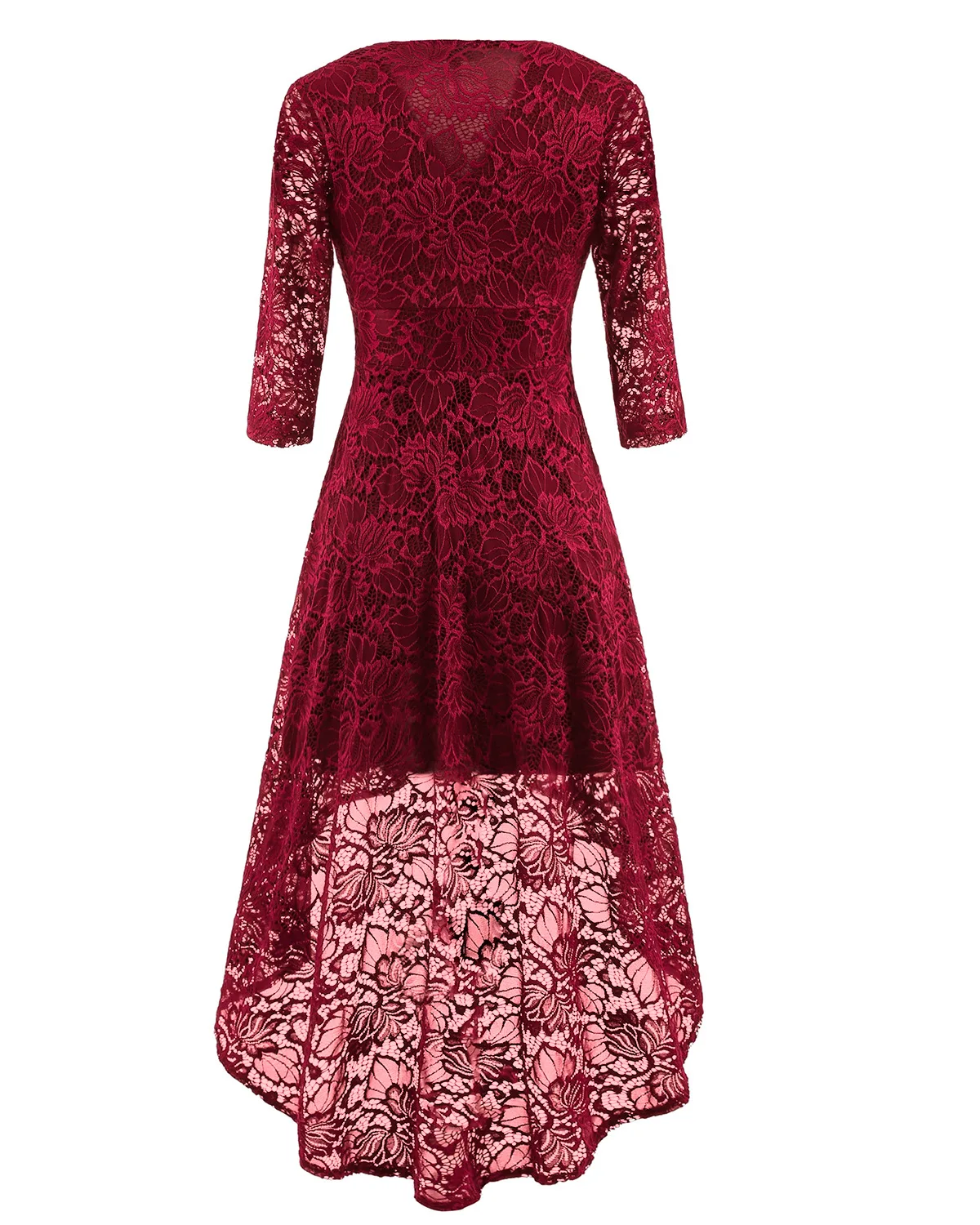 new hot explosion temperament V-neck slim lace seven-point sleeve dress woman S-2XL