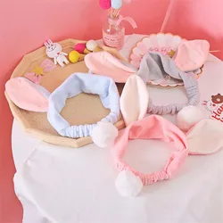 Bunny Face Wash Headband Cute Coral Plush Headwear Korean Version Autumn And Winter Hair Band For Women