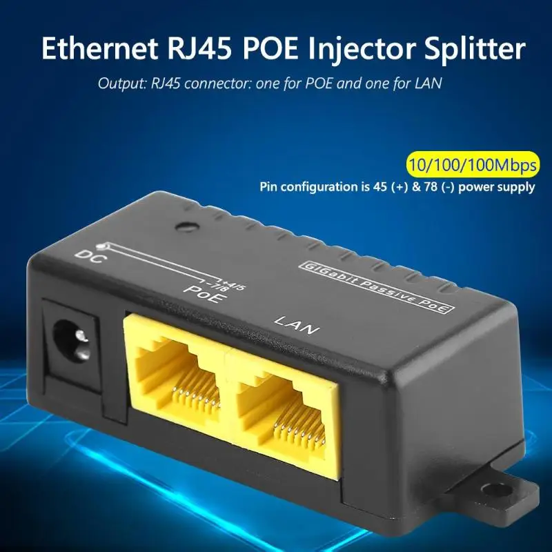 Горячая Ethernet RJ45 POE, сплиттер, инжектор 1000 Мбит/с POE Инжектор мощность над Ethernet сплиттер для ip-камеры AP LAN сети